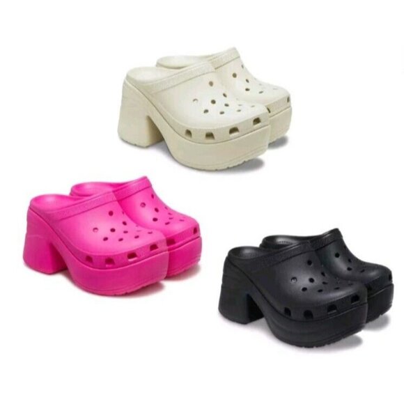 Crocs Womens Size 9 Siren Clog Platform Block High Heels Bone / White US W9/M7 - Picture 15 of 16